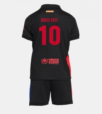 Barcelona Ansu Fati #10 Segunda Equipación Niños 2024-25 Manga Corta (+ Pantalones cortos)